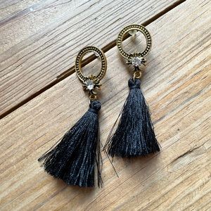 Black tassel earrings